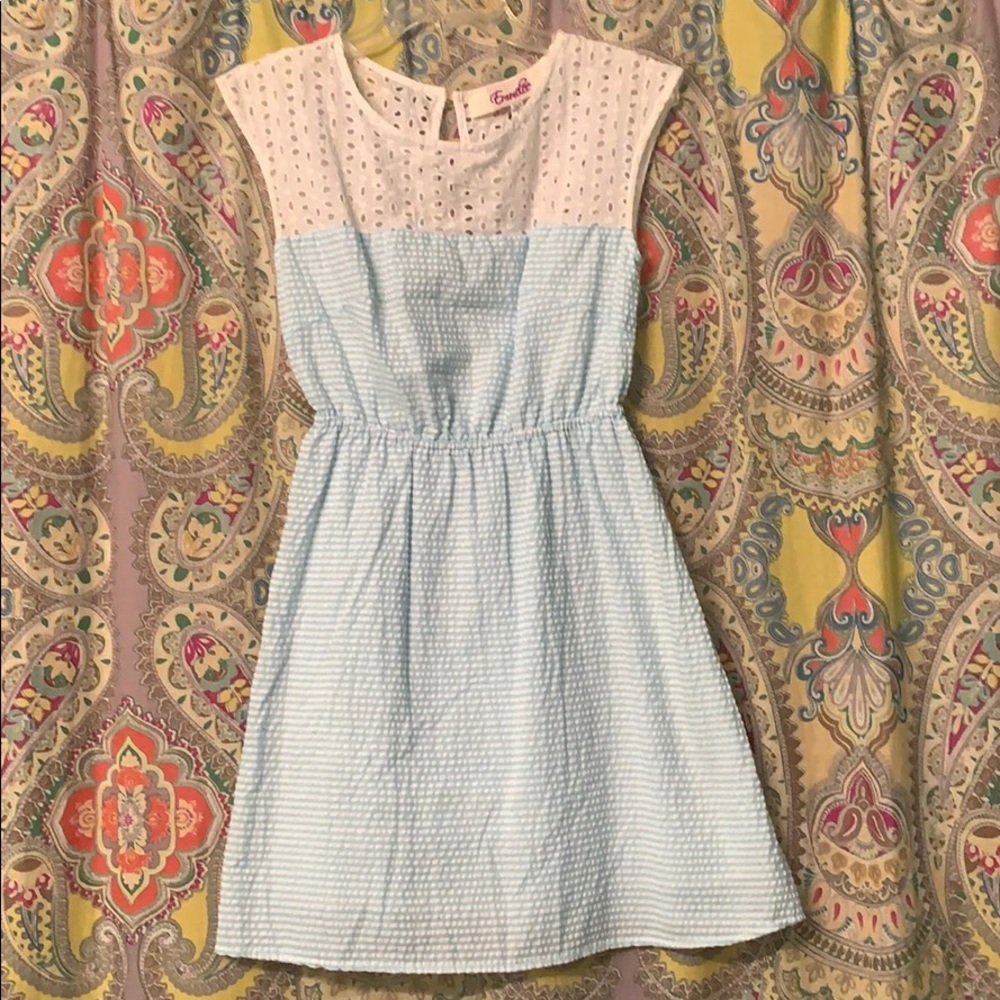 Seersucker flare dress